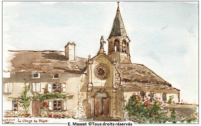 L'église-maison de la Chaze de Peyre, en Lozère. Août 2001. 