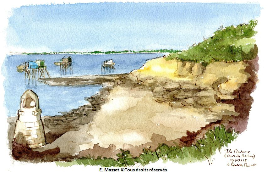 Ile Madame. Encre et aquarelle. Septembre 2018.