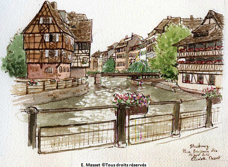 Toujours la petite France à Strasbourg, place Benjamin Zix. Juin 2012.