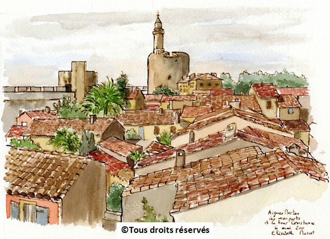 Les toits d'Aigues Mortes, depuis le rempart. Mai 2011.