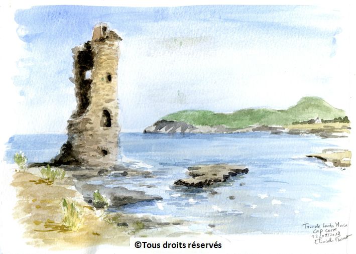 La tour Santa Maria au nord du Cap Corse.Août 2013.