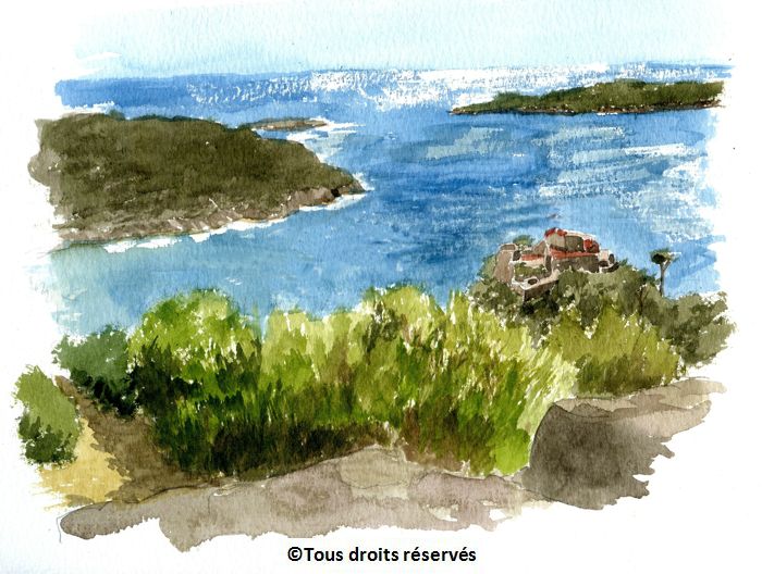 Depuis le fort du Moulin à Port Cros. Un essai... Juillet 2014.