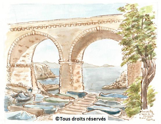 L'anse de la fausse monnaie à Marseille. Je n'ai pu la faire en 1998, je suis revenue en 2001. Et je passe toujours là quand je vais à Marseille. Août 2001.