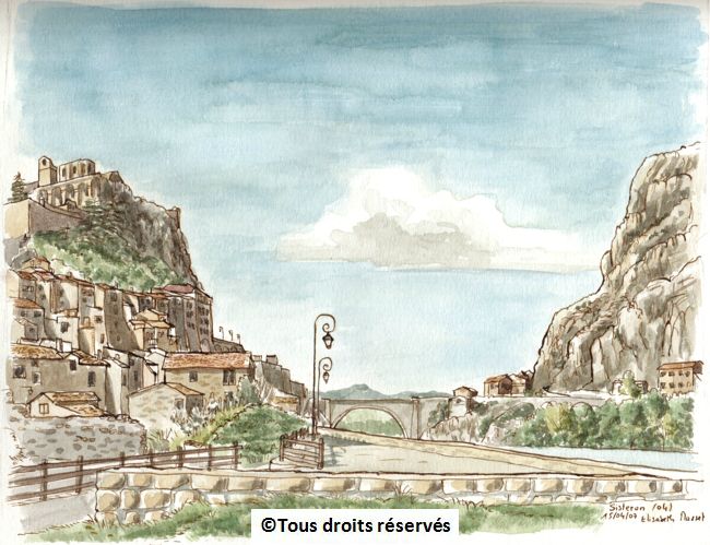 Sisteron, vue sur la Durance. Lumière de printemps. Avril 2007. Collection Julien Saint Amand