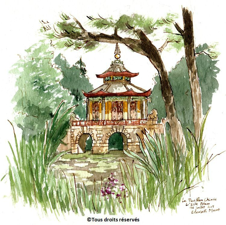 Le Pavillon chinois à l'Isle-Adam (Val d'Oise). Juillet 2015