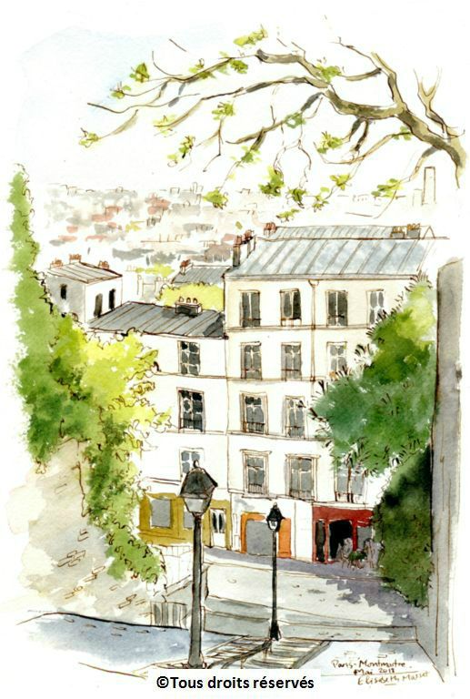 Paris, vue depuis un escalier de Montmartre.Juin 2018. Collection Sophie Masset