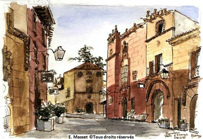 Espagne, BarceloneLe "pueblo de Barcelona". Janvier 1999. Collection Jacques et Michèle Masset