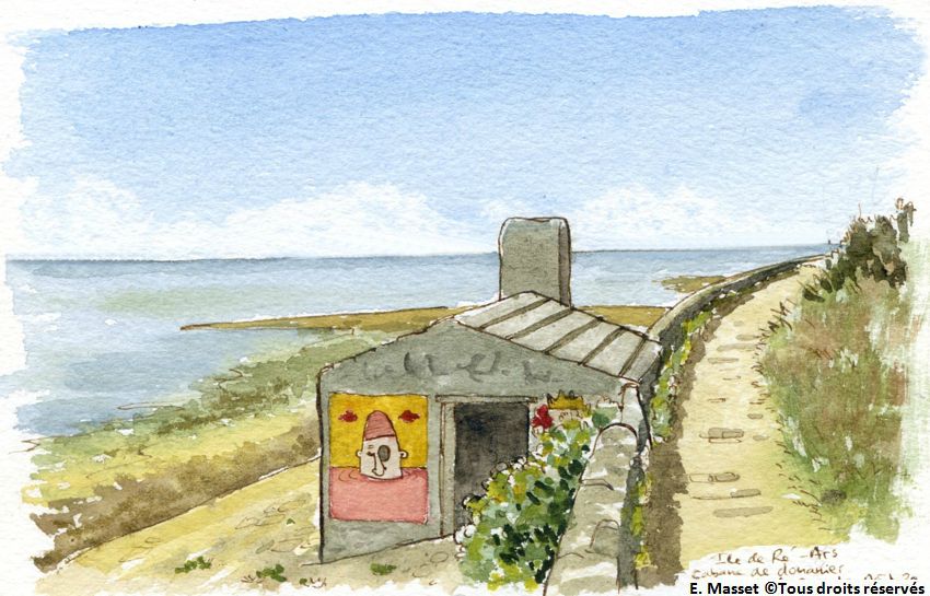 Une ancienne cabane de douaniersLe long de la digue d'Ars en Ré.... Août 2020.